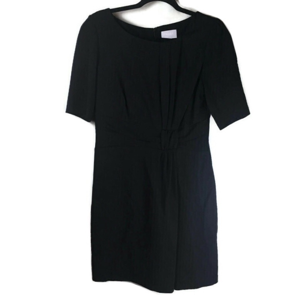 Pure Collection Black Gathered Waist Dress Sz 6